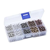 Adabus Beads for Jewelry Making Jewelry Accessories Ball Resin Material Plating Beads Multi-Color Combination 4mm Beads - (Color: Mixing)