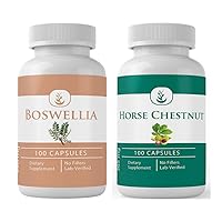 PURE ORIGINAL INGREDIENTS Horse Chestnut and Boswellia Capsule Bundle, 100 Capsules Each, Always Pure, No Additives or Fillers