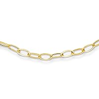 Yellow Gold Oval Link Necklace | 18 Inches
