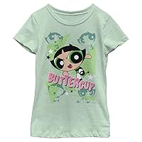 WARNER BROS unisex child The Powerpuff Girls Buttercup Moves Girls Short Sleeve Tee T Shirt, Mint, X-Small US