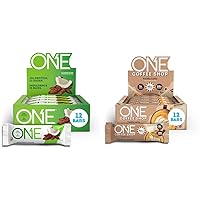 ONE Protein Bars, Almond Bliss & Vanilla Latte, Gluten Free with 20g Protein, 12 Count