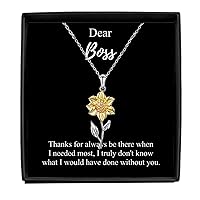 Thank You Boss Necklace Appreciation Gift Gratitude Present Idea Thanks For Always Be There Quote Jewelry Sterling Silver With Box