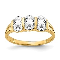 14k 6x4mm Oval Synthetic Cubic Zirconia Ring Y2034CZ