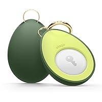 elago Avocado Case Compatible with Apple AirTag - Drop Protection Keychain, Cute Design, Carabiner Holder Key Ring (Track Dogs, Keys, Backpacks, Purses) Tracking Device Not Included [Green]