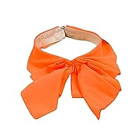 LANGUGU Detachable Orange Blouse Fake Collar Chiffon Bowknot False Collar Choker
