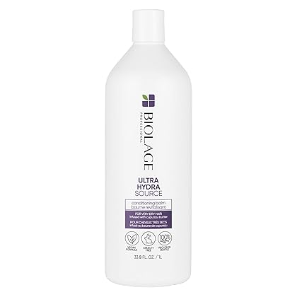 Biolage Ultra Hydra Source Conditioning Balm | Deep Hydrating Conditioner | Renews Hair's Moisture | For Very Dry Hair | Silicone-Free | Vegan | Salon Conditioner
