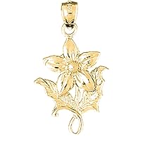 Silver 5 Petal Bluet Flower Pendant | 14K Yellow Gold-plated 925 Silver 5 Petal Bluet Flower Pendant