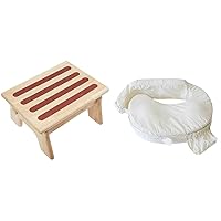 My Brest Friend Adjustable Wood Nursing Stool and Organic Cotton Nursing Pillow Cover - Slipcovers for Baby