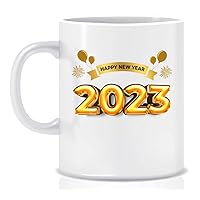 Printed Ceramic Coffee Mug | 330 ml | Best Gift for Loving Ones | Happy New Year White Coffee Mug