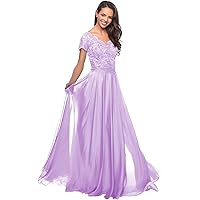 Short Sleeves Mother of The Bride Dresses Laces Mother of The Groom Dress A-line V-Neck Formal Evening Gowns for Women
