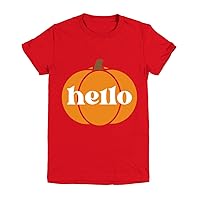 Hello Pumpkin Retro Vintage 70s 80s 90s Halloween Clothing Graphic Classic Tops Tees Girls Boys Youth Tee Red T-Shirt