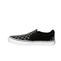 Vans Unisex Asher Deluxe Slip On Low Cut Design Sneaker - Black and White Checkerboard