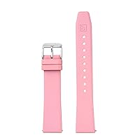 Arbon Premium Silicone Watch Bands - Quick Release - Soft Rubber - Waterproof - Interchangable Replacement Bands - Premium Assorted Colors (20 MM, Pink/Silver)
