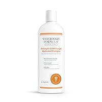 Veterinary Formula Clinical Care Antiseptic and Antifungal Medicated Shampoo for Dogs & Cats, 16oz – Helps Alleviate Scaly, Greasy, red Skin – Paraben, Dye, Soap-Free