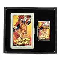 The Fighting Filipinos Freedom Cigarette Case and Oil Lighter Gift Set D-403