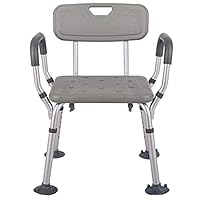 Bath Stools,Shower Chair with Back | with Anti-Slip Rubber Tips | White Bathtub Lift Chair with Arms | Anti Skid and No Slip Bathtub Seat,Blue (Gray)