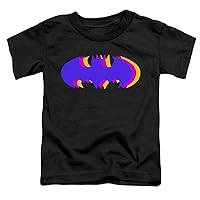 Batman Toddler T-Shirt Tri Colored Logo Black Tee