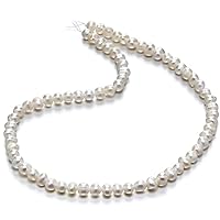 Adabele 2 Strands Real Natural Grade A Potato Round White Cultured Freshwater Pearl Loose Beads 4-5mm for Jewelry Making (28 Inch Total) fp2-45