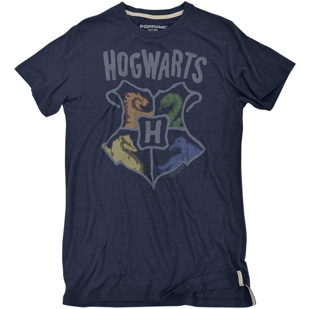 Popfunk Official Harry Potter Hogwarts Houses Slim Fit Ultrasoft Tri-Blend T-Shirt Collection