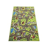Kids Carpet Playmat Rug City Life Great for Playing with Cars and Toys - Play Learn and Have Fun Safely - Kids Baby Children Educational Road Traffic Play Mat for (X Large 6.6 Feet Long)