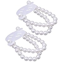 2Pcs Pearl Wrist Corsage Bands Elastic DIY Wedding Wrist Corsages Bracelets Accessories for Wedding Party Prom Bride Bridesmaid