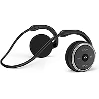 Behind The Head Headphones, itayak Bluetooth 5.0 Neckband Around Head Headphones Lightweight Small Foldable Wireless Sports Sweatproof Headset with Microphone, TF Card Slot & Carrying Case (Black)