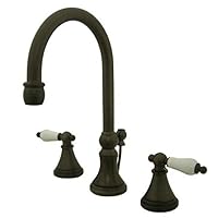 Madison Widespread Bathroom Faucet with Double Porcelain Lever Handles Finish: Oil Rubbed Bronze