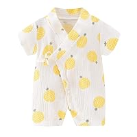 PAUBOLI Baby Kimono Robe Newborn Cotton Yarn Bodysuit Romper Infant Japanese Pajamas 0-24 Months
