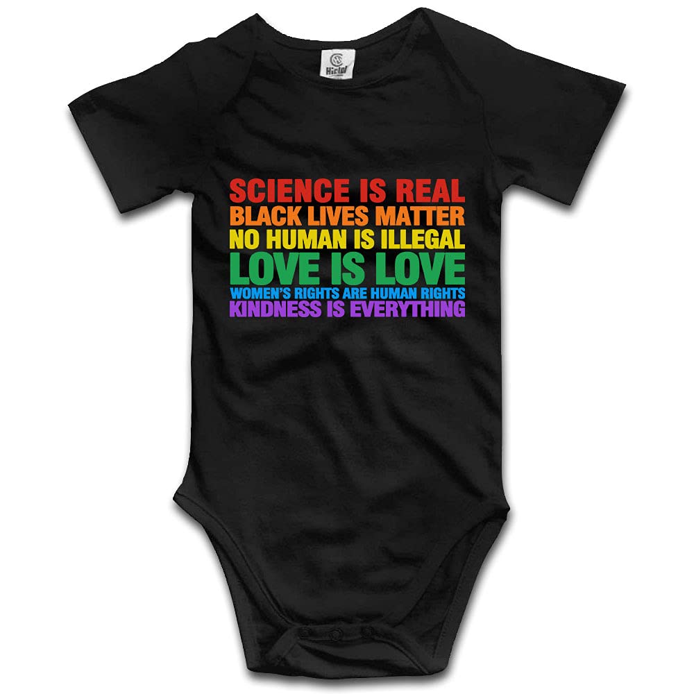 Science is Real Black Lives Matter Baby Short Sleeve Climbing Bodysuit Unisex Baby Long Sleeve Outfits