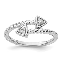 White Ice 925 Sterling Silver Rhodium Plated Diamond Arrow Ring Jewelry for Women - Ring Size Options: 6 7 8