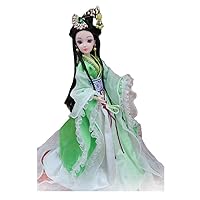 Chinese Hanfu Ball Joints Doll Handmade Ancient Costume Doll China Mythology Sky Fairy Dress Up Toys Girls Gift, 12 inch Green