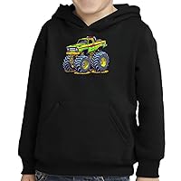 Car Print Toddler Pullover Hoodie - Truck Design Sponge Fleece Hoodie - Themed Hoodie for Kids