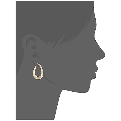 GUESS Basic Small Oval Logo Hoop Earrings