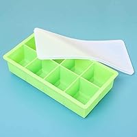 Silicone Silica Gel Ice Lattice Mold 8 Ice Cube Mold Eight Consecutive Large Ice Cube Ice Cube Ice Cube Square Ice Cube Ice Lattice Mold Silicone Mold 2211.55cm (Two Packs)/Green
