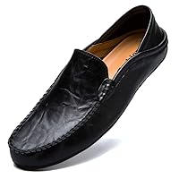 Loafers Mens Premium Leather Penny Shoes Fashion Slip On Driving Shoes Casual Flat Moccasin 6.5 US-11.5 US