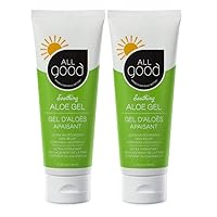 All Good Aloe Vera Gel | After Sun Lotion, Sunburn, Skin Repair | Moisturizing Organic Aloe for Skin Relief | Hydrating Hyaluronic Acid, Niacinamide (Vitamin B-3) Non GMO, Vegan | 3.7 oz (2-Pack)