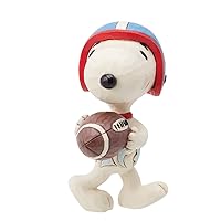 Enesco Peanuts by Jim Shore Snoopy Holding Football Miniature Figurine, 3.25 Inch, Multicolor