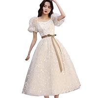 White Student Graduation Dress Small Sleeve Party Skirt Plus Size Prom Gown