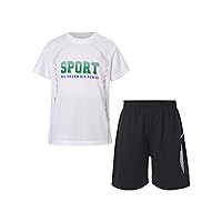 Kids Boy Soccer Jerseys Set Home Away Short Sleeve Tops with Mesh Shorts Two Piece Sport Suit Workout Athletic Set