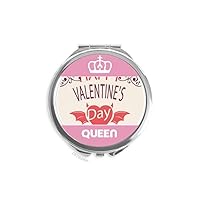 Happy Valentine's Day Heart Devil Wings Mini Double-sided Portable Makeup Mirror Queen