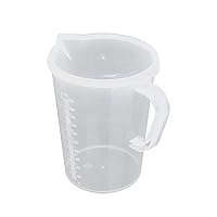 FEESHOW Measuring Cup, Plastic Pour Pitcher Cup with/without Lid for Kitchen Restaurant Ice Tea Juice Beer Baking Tool 2000ml with Lid One Size