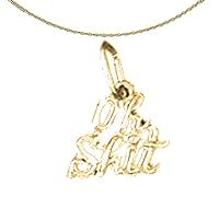 Jewels Obsession Silver Saying Necklace | 14K Yellow Gold-plated 925 Silver Oh Shit Saying Pendant with 18