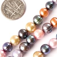 GEM-Inside 7-8MM Mixed Color Natural Freshwater Pearl Beads Strand 15 Inches