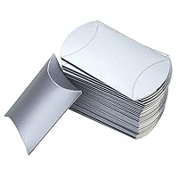 ECYC 50 Pcs Pillow Candy Boxes, Creative Wedding Favor Gift Box Candy Gift Box for Wedding Birthday Party Baby Shower Christmas Favors,Silver