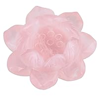 Carved Stone Candle Holder Lotus Flower Healing Crystal Ball Stand Home Decoration,Rose Quartz