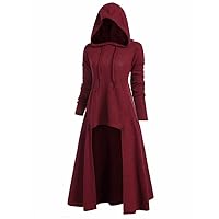 RMXEi Womens Fashion Hooded Plus Size Vintage Cloak High Low Sweater Blouse Tops