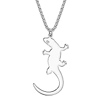 DALANE Stainless Steel Novelty Gecko Wall Lizard Necklace 18K Gold Plated Pendant Animals Jewelry for Women Girls Gifts Party Favors