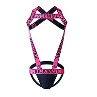 JOCKMAIL Men's Bodysuit and Jockstrap Underwear with Harness Design Comfortable Stylish Leotard for Fitness and Wrestling