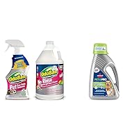 OdoBan Pet Solutions Neutral pH Floor Cleaner Concentrate, 1 Gallon, and Oxy Stain Remover & Bissell Professional Pet Urine Elimator with Oxy and Febreze Carpet Cleaner Shampoo 48 Ounce