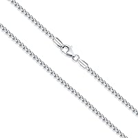 Authentic 925 Sterling Silver Round Box Chain for Men & Women Diamond Cut Sterling Silver Chain with Lobster-Claw Clasp, Sturdy and Shiny 1.5/2/3mm, 16-26 Inch